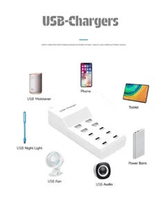 10-Port USB Charger Station with Rapid Charging&Safety Guaranteed for Devices - Picture 1 of 8