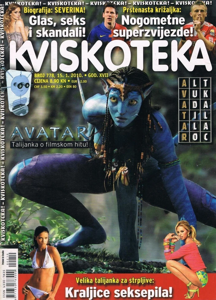KVISKOTEKA #778 2010 CROATIAN CROSSWORDS MAGAZINE cover ZOE SALDANA (as NEYTIRI) - Image 1 of 1