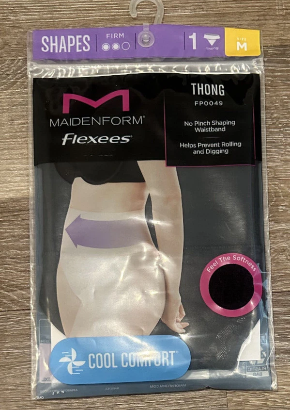 Maidenform Women’s Flexees Shapes Thong FP0049 Firm Beige Lace Panty 3XL