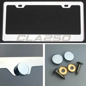 CLA250 Laser Engrave Polish Stainless Steel License Plate Frame Chrome Screw Cap - Imagen 1 de 12