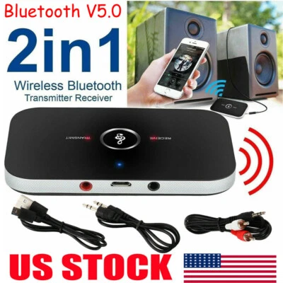 Bluetooth 5.0 Transmitter & Receiver Wireless AVRCP Home TV Stereo Audio Adapter - Image 1 of 4