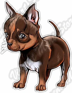 Cute Chihuahua Puppy Dog Pet Funny Car Bumper Window Vinyl Sticker Decal 4"X5" - Picture 1 of 1