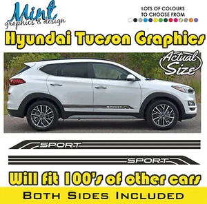 HYUNDAI Tucson SUV Santa Fe Sport Rayas Calcomanías Adhesivas Gráficos SIN P&P 016 - Imagen 1 de 4