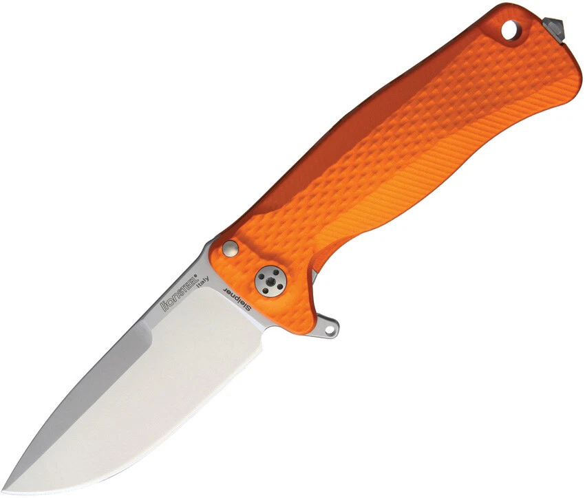 Lion Steel SR22 Framelock Orange Aluminum Satin Sleipner Folding Knife SR22AOS - Imagem 1 de 1