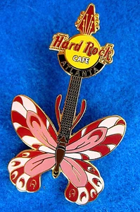 ATLANTA 2004 HRC BUTTERFLY TATTOO GUITAR SERIES Hard Rock Cafe PIN LE - Picture 1 of 1