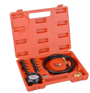 12pcs Engine Oil Pressure Test Tool Kit Tester Gauge Diagnostic Auto Tools setAU - Picture 1 of 4