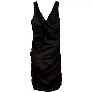 Eileen Fisher Dress Womens Size 2 Black Vneck Sleeveless Cotton - Picture 1 of 13