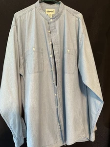 Camisa de Colección Para Hombre Eddie Bauer Chambray Cuello de Poeta 2XL - Imagen 1 de 3