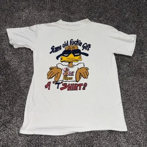 Vintage Shoot Happens Cartoon Ente animiert lustig 80er Einzelnaht T-Shirt S - Bild 1 von 14