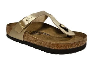 Birkenstock Gizeh Sandals Womens Gold Toe Post Sandals - Picture 1 of 1