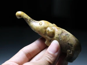 10CM China Folk Dynasty Ancient Culture Old Jade Stone Elephant Statue pendant A - Picture 1 of 12