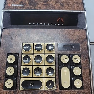 Vintage Bowmar Calculator Faux Wood Model 90410 Works MCM Deco - Picture 1 of 21