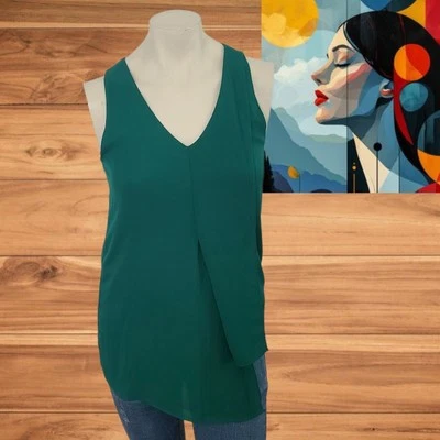 Blusa informal verde sin mangas para mujer Joan Vass Top XS Foto 1 de 4
