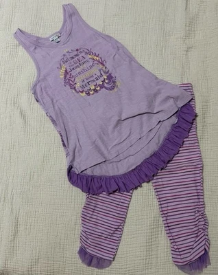 Camiseta sin mangas y capris Naartjie púrpura sirena talla 10/9 Foto 1 de 4