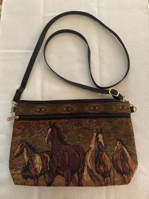 Danny K Beverly Hills Tapestry Purse Wild Horses Crossbody Bag Made in USA - Image 1 of 4