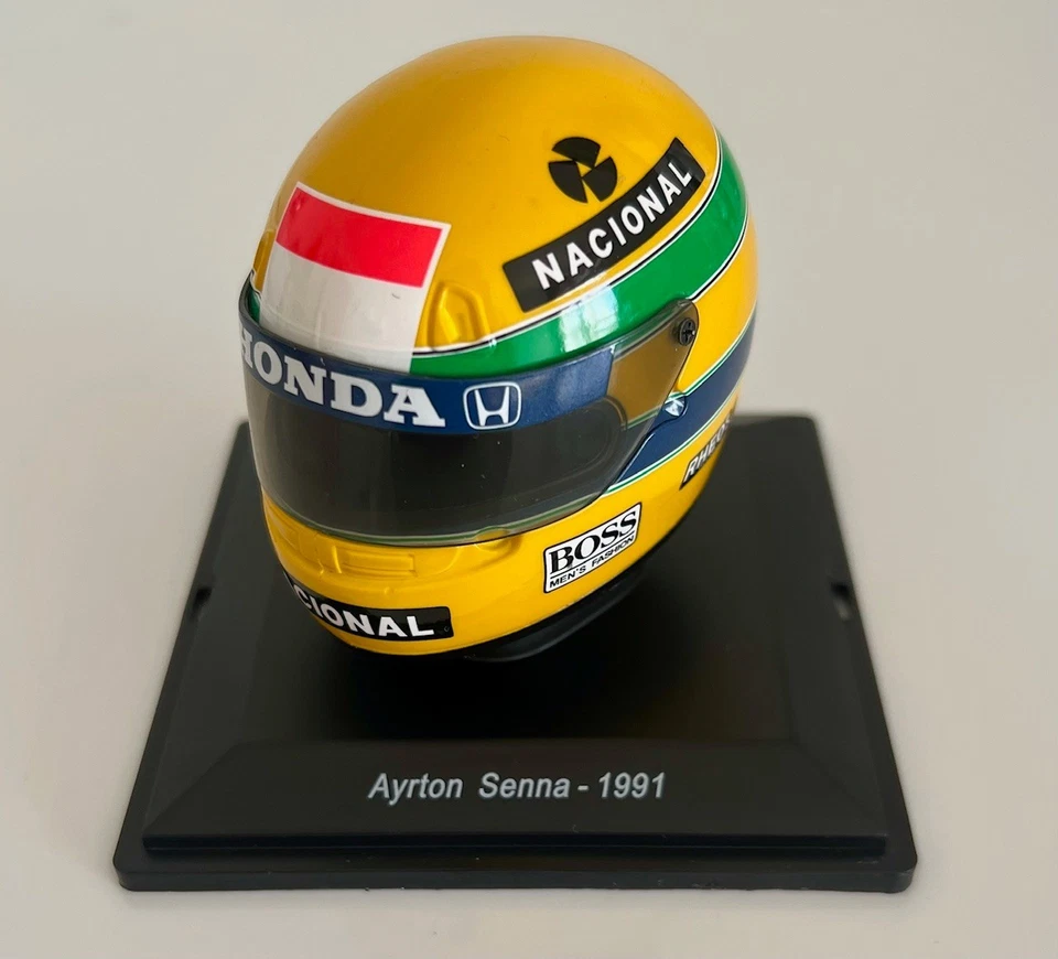 NEU F1 Ayrton Senna McLaren 1991 seltener Helm Maßstab 1:5 Formel 1 DeAgostini - Bild 1 von 4