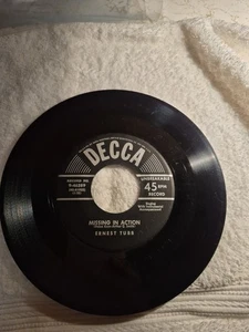 Ernest Tubb 45 RPM  - Missing In Action/A Heart Sick Soldier On Heartbreak Ridge - Picture 1 of 2