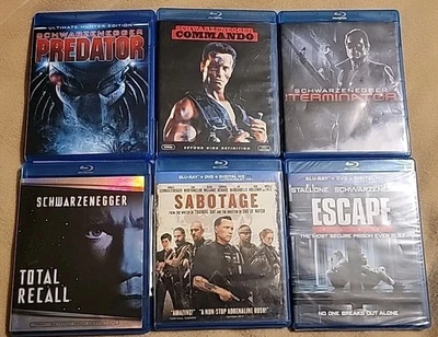 Arnold Schwarzenegger Blu-ray LOT Bundle Of 6: Recall Commando Predator Sabotage - Image 1 of 4
