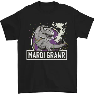 Divertida Camiseta T-Rex Mardi Grawr Dinosaurio para Hombre 100% Algodón - Imagen 1 de 95