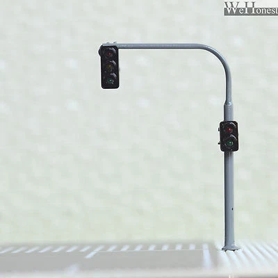 2 x traffic lights HO OO crossing walk model train led street signals #B3C2RHBL - Image 1 of 4