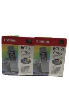 Genuine Canon BCI-21 Color Ink Cartridge Twin Pack Factory Sealed Universal Cart - Picture 1 of 7