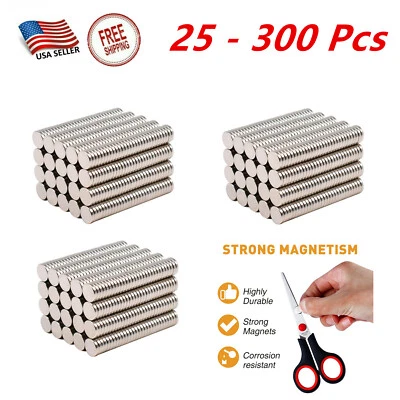 TSY TOOL 25-300 Pcs of Super Strong Neodymium Magnets, N35 Rare Magnets 12mmX2mm