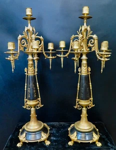 Vintage Pair of 19th Century Empire Candelabras - Picture 1 of 9