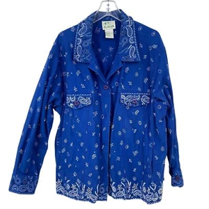 Quacker Factory Denim Jacket Size 2X Embellished Beaded Embroidered Cotton  - Picture 1 of 8