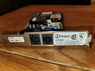  Hayes 56k Modem 5609AM Internal ISA PC Card  Part 68: BFJUSA-21562-MM-E - Image 1 of 3