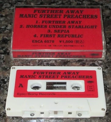 $0 ship! MANIC  STREET PREACHERS Japan PROMO ONLY CASSETTE TAPE Further Away - Image 1 of 2