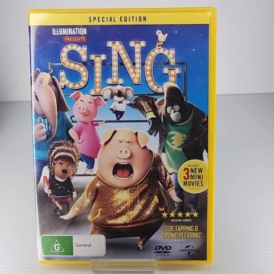 Sing (DVD, 2016) John C. Reilly Matthew McConaughey Reese Witherspoon Scarlett J - Image 1 of 2