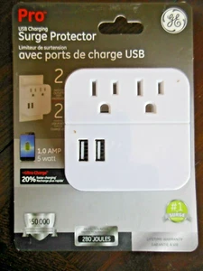 GE - SURGE PROTECTOR / USB -CHARGER - Plugs into Existing Outlet * Free Shipp. - Picture 1 of 7