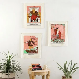 Tarot Flag Tapestry The Magician, The Emperor, The Fool Small Wall Hanging Gift - Picture 1 of 7