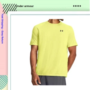Under Armour Man Sports Shirt Tech Loose Fit, Lime Yellow, XL - Picture 1 of 4