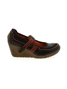 TSUBO Chocolate Brown Leather Wedge Mary Jane Non Slip Sole Size 9.5 - Picture 1 of 12