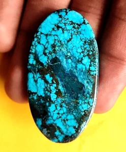 92.70 Ct EGL Certified Black Natural Spiderweb Turquoise Blue Untreated Gemstone - Picture 1 of 8