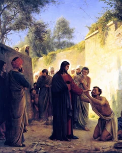 Healing of the Blind Man 1871 por Carl Bloch Christian Giclee impresión envío gratis - Imagen 1 de 3