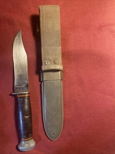 VINTAGE 1940’s RH PAL-35 U.S.N. MARK 1 COMBAT HUNTING KNIFE & U.S.N. MK. 1 CASE - Picture 1 of 9