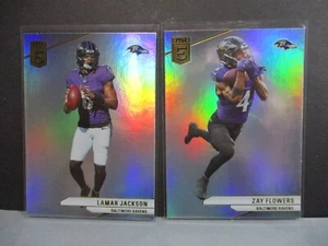 2024 Donruss Elite Base Cards #75 Jackson & #88 Flowers - Baltimore Ravens (2) - Picture 1 of 4