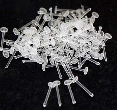 20 Pc 20g Acrylic Clear Bioflex Invisible Nose Retainers Studs Bones Ring - Image 1 of 3