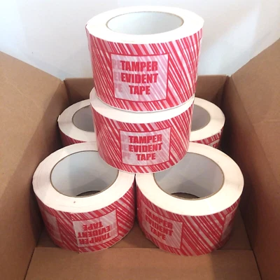 6 rollos de cinta de seguridad de impresión lógica "a prueba de manipulaciones" de 3" x 110 yardas T905ST016PK Foto 1 de 4