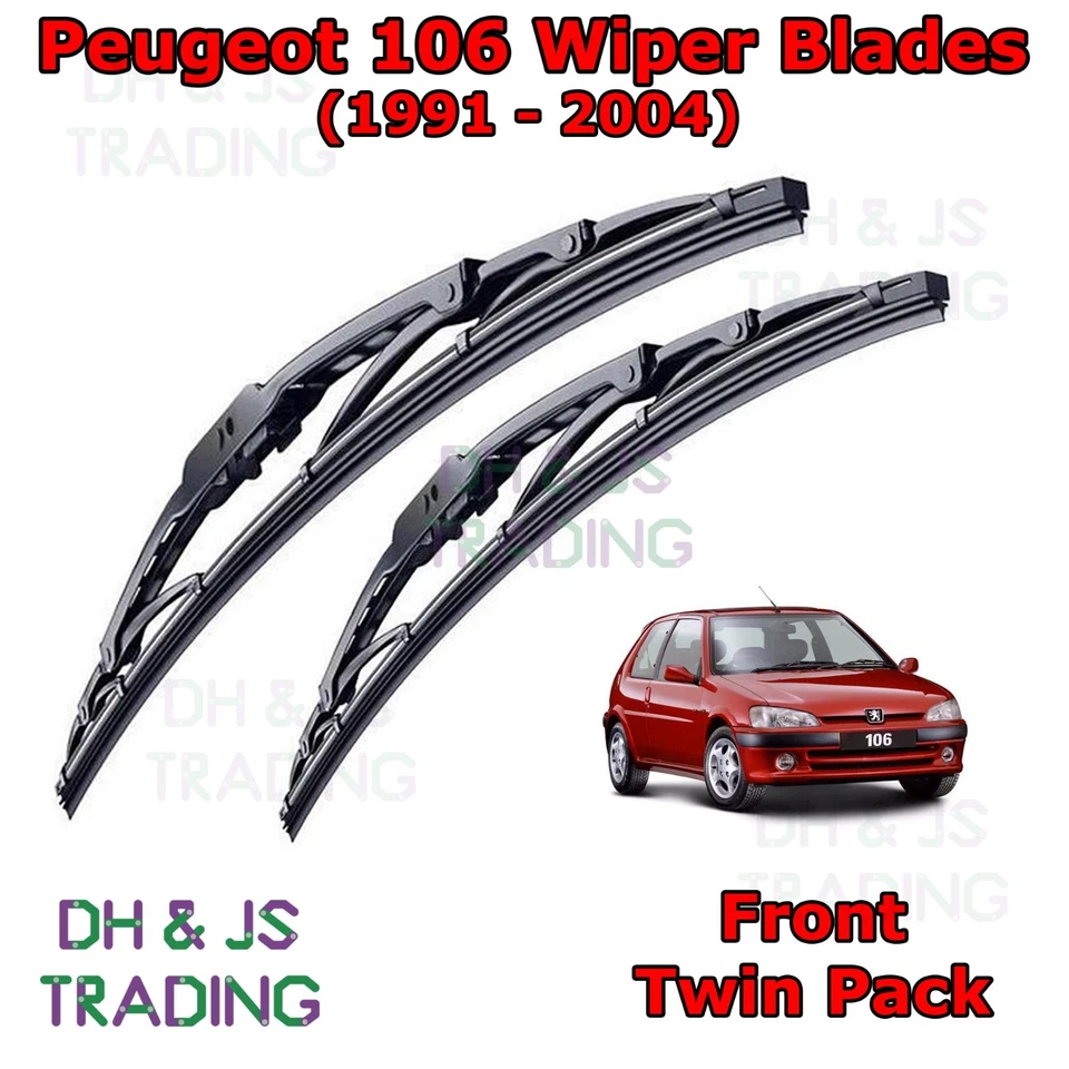 (91-04) Peugeot 106 Front Wiper Blades Windscreen 20"18" Hook Type Wipers - Image 1 of 1