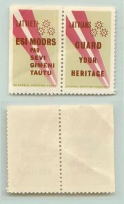 Latvia 🇱🇻 1978 exile MNH pair . e7027 - Image 1 of 2