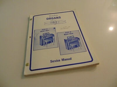 Wurlitzer Organ 4026 4027 Orbit II Servicio Reparación Taller Manual Esquemas Foto 1 de 3