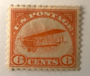 US 1918 6c Curtiss Jenny #C1, Orange, MH OG - Picture 1 of 2