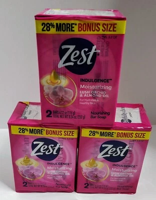 Zest Lush Orchid & Almond Oil Moisturizing Bar Soap 4.12 Oz Bundle Of 3 Packs - Image 1 of 3