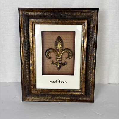 Moldura Fleur De Lis 8x10" cor bronze Art Deco - Imagem 1 de 4