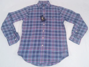 POLO RALPH LAUREN Men's Classic Fit Performance Flannel Blue Green Pony XS NWT - Picture 1 of 10
