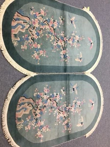art deo chinnese rug one pair 2 pieces - Picture 1 of 5