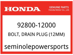 Honda OEM Part 92800-12000 BOLT, DRAIN PLUG (12MM) - Picture 1 of 1